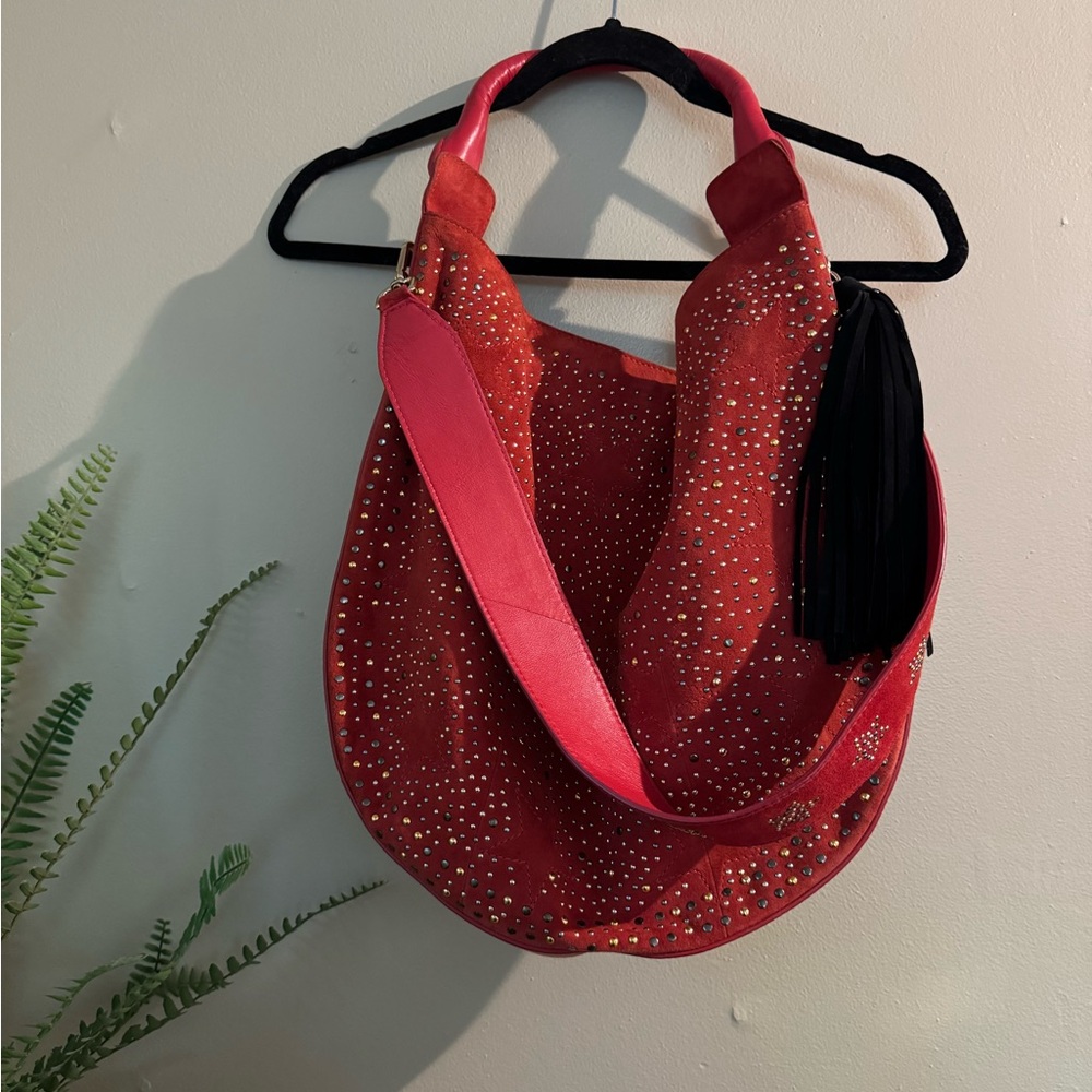 Free People Star Studded Red Women's Hobo Bag
